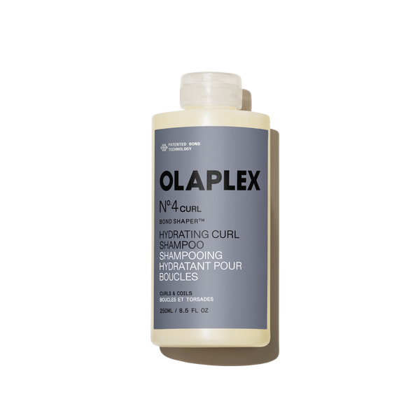 Flacone di Olaplex N°.4CURL Bond Shaper Hydrating Curl Shampoo da 250 ml su uno sfondo bianco neutro - main view