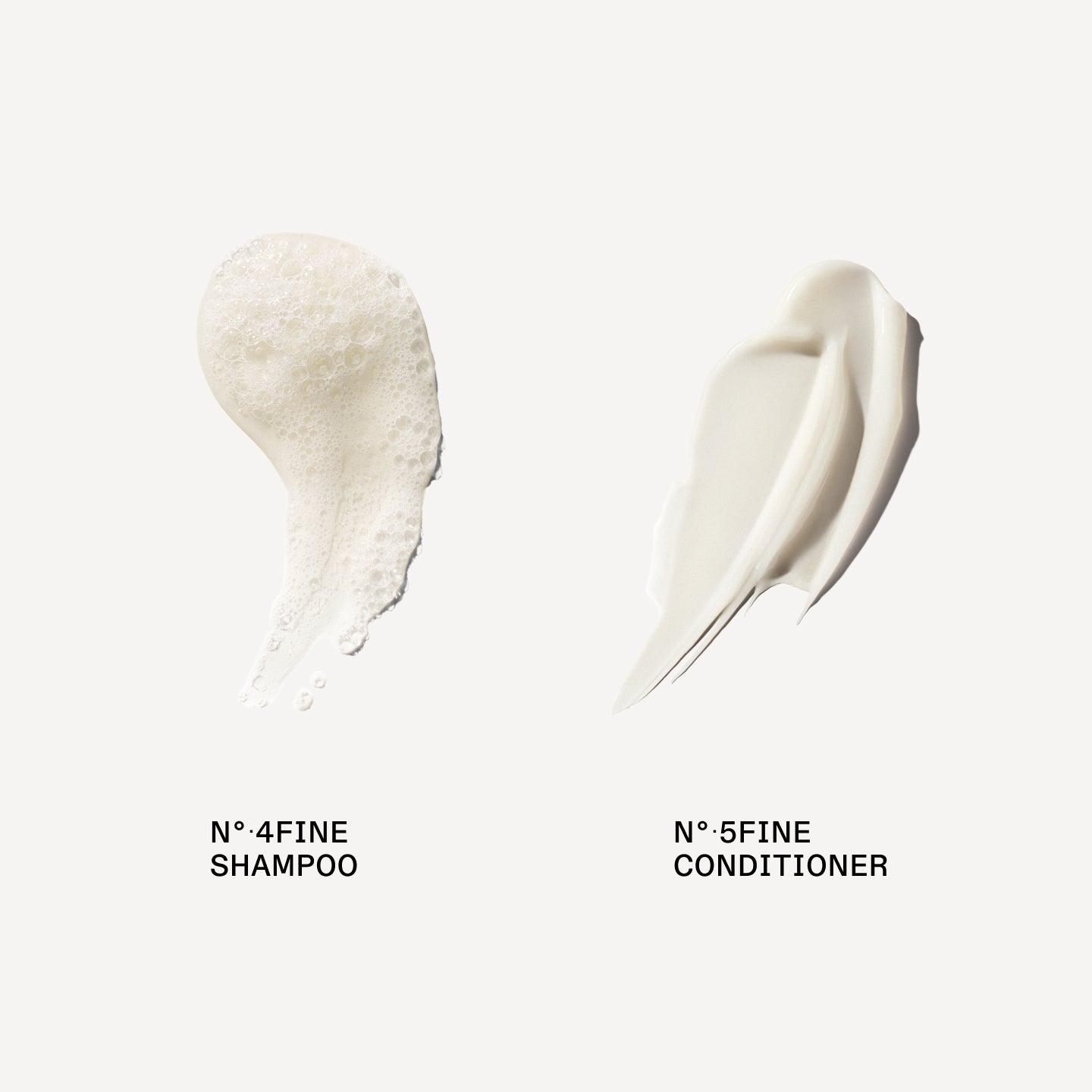 No.4FINE and No.5FINE creamy product swatch