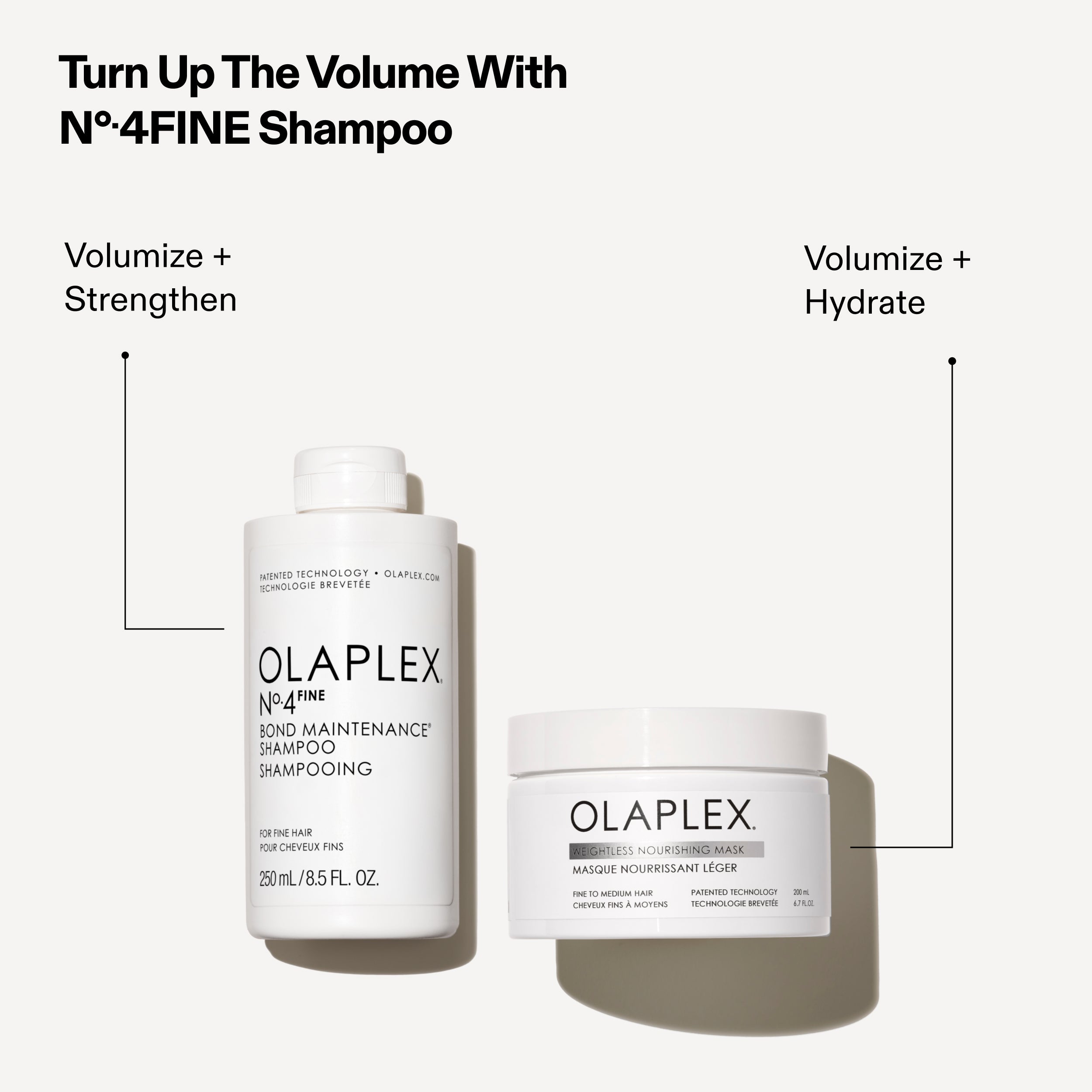 Alza il volume con
Shampoo N°.4FINE

Volumizza +
Rinforza

Volumizza +
Idrata
