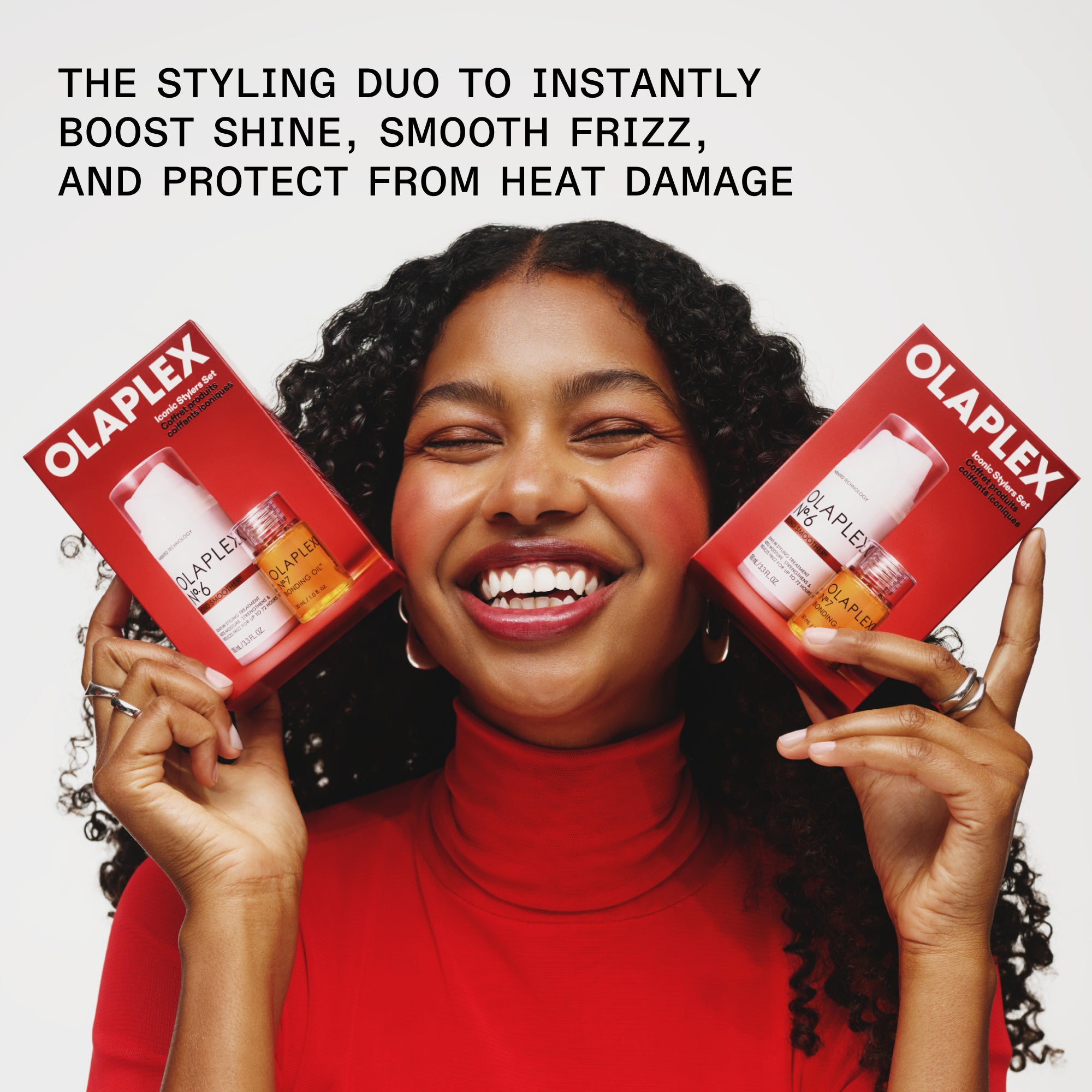 UN DUO PER LO STYLING PER AUMENTARE ISTANTANEAMENTE LA LUCENTEZZA, ATTENUARE L'EFFETTO CRESPO E PROTEGGERE DAI DANNI DA CALORE