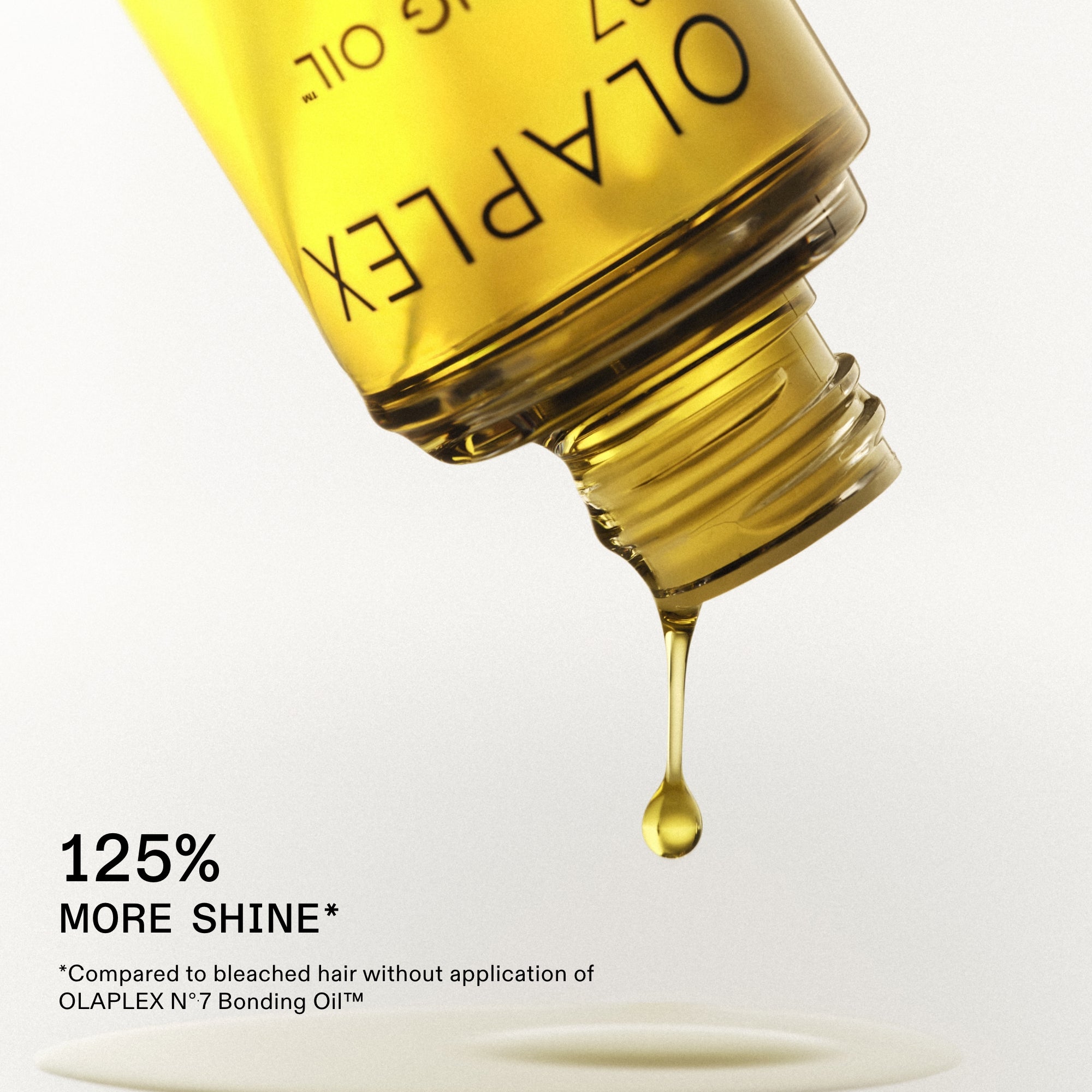 125% DI LUCENTEZZA IN PIÙ*

Rispetto ai capelli decolorati senza l'applicazione di OLAPLEX Nº.7 Bonding Oil™